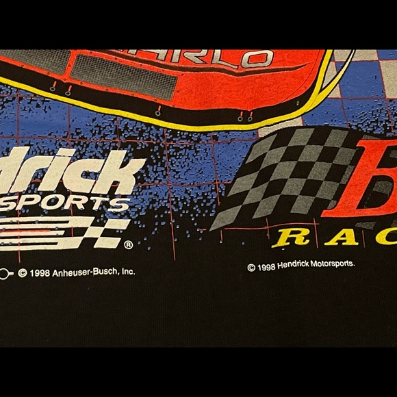 Vintage 90s Nascar T-Shirt Size Large Ricky Craven Budweiser Bud Racing 1998 - Picture 5 of 8